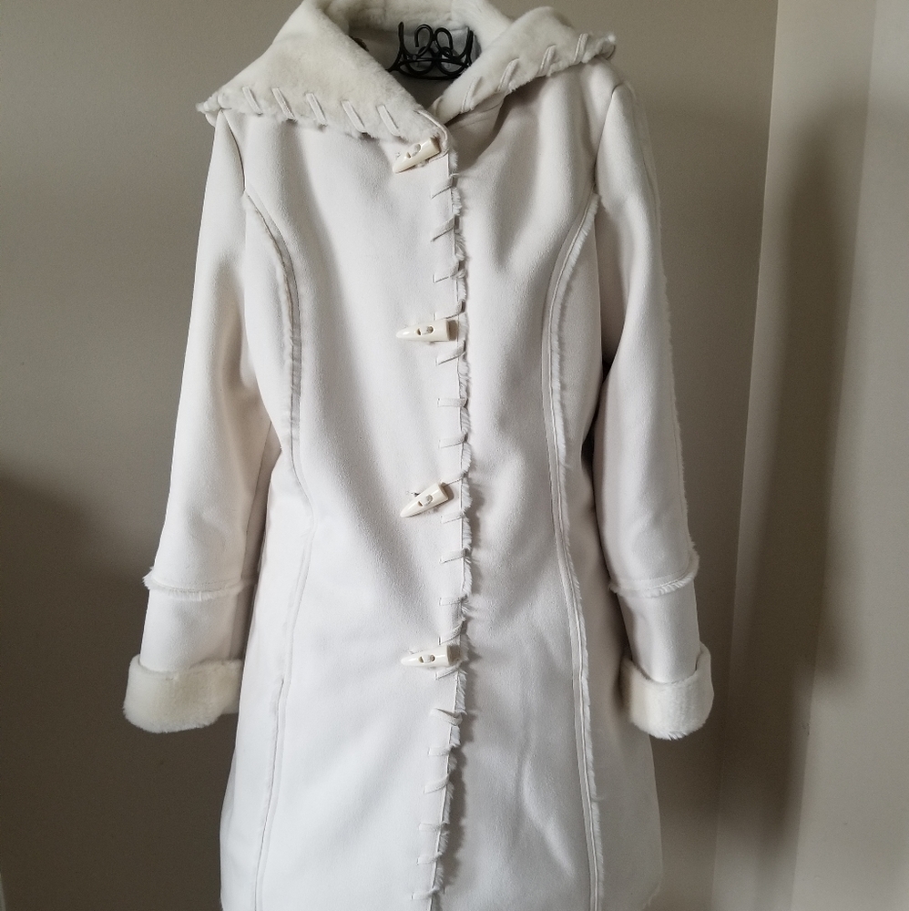 Coldwater Creek long faux suede faux fur jacket